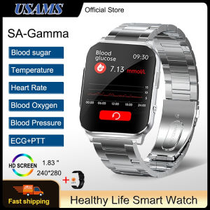 USAMS For Xiaomi Non-invasive Blood Glucose ECG+PTT Smart Watch Men 1.83" Screen Blood Pressure Oxygen Body Temperature Smartwatch 60+Dials Watch