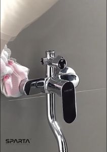 Sen Cây Đồng Mạ Crom Nóng Lạnh Có Đầu Vòi ra Xoay 360 Độ