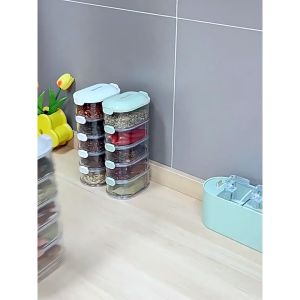 Hộp đựng gia vị nhiều tầng đa năng hộp bảo quản thực phẩm nắp đậy kín tiết kiệm diện tích -LUMBL