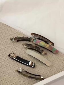 All-Match Gold Label Glossy Hairclip for Women Elegant Acetic Acid Wide Side Clip Fashion Girl Hairpin