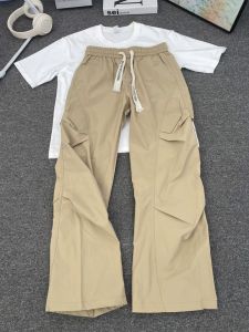 Quần Dài Nam Ice Silk Slim Fit Ống Đứng Mỏng Nhanh Khô Mùa Hè Quần Dài Thường Ngày Phong Cách Mỹ Quần Áo Bảo Hộ Lao Động