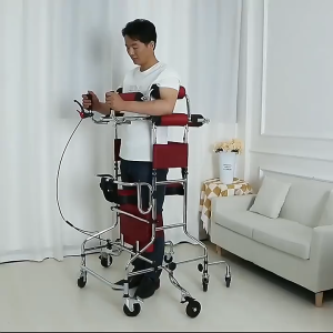 Black Pearl-Rehabilitation Equipment Cerebral Palsy Childrens Walker Paraplegic Lower Limb Training Standing Frame Wheeled Walker Wheelchair Adjustable Walker