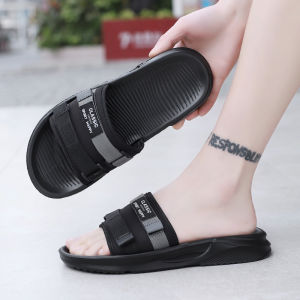 Mens Breathable Woven Slip-On Sandals Thick Bottom Anti-Slip Deodorant Fashionable Summer Slippers Comfortable Casual Shoes
