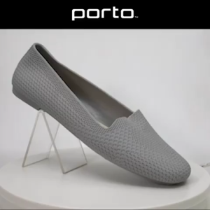 Porto ANTINEA Square Toe Flat Shoes for Women Gray