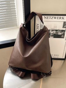 กระเป๋าสะพายไหล่ผู้หญิงทรงโต้รับการต้อนรับในช่วงฤดูใบไม้ร่วงปี 2024 กระเป๋าสะพายไหล่ขนาดใหญ่แบบลำลองทันสมัย ​​กระเป๋าถือ PU สีพื้น