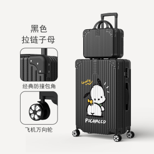 Large Capacity Aluminum Frame Luggage Suitcase Cartoon Check-In Bag Male Female Dormitory Residency Wheel Suit for Travel