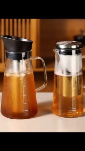 Myelement 1200mL Coffee Maker Set Heat Resistant Glass Carafe Hand Drip Filter Coffee Maker with Handle and Scale