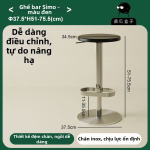 NANGUAHEZI | Ghế Quay Điều Chỉnh Gỗ Kim Loại