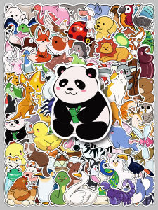 Original Cartoon Animal Stickers 100 Pcs Decorative Simplified Drawings Decals for Guitar Tablet Mobile Phone Luggage Laptop DIY