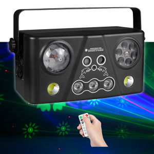 ALIEN 5IN1 RGBW Multi-effect Disco DJ Party Lamps Sound Active Remote Stage Lighting Effect  Led White Strobe Lights RG Laser Lighting Effect