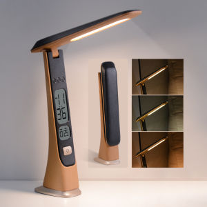 WILIT LED Desk Lamp Time Display Rechargeable Night Light Folding Eye ProtectionReading Tabletop Light For Office Student Gifts