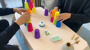 Montessori Stack Cup Speed Game Toys with Card Color Cognition Logic Parent-child Interactive Toys for Kids Early Education Toy