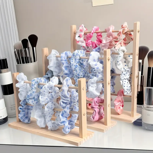 Multi-tiered Display Rack for Bracelets Bangles Watch Scrunchies Wood Jewelry Headrope Showcase Display Craft Room Organization