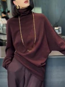 UYFY | Red High Collar Knitted Base Shirt Womens Autumn New Style European Heavyweight Premium Feel Mid-Length Top