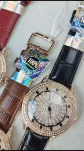 Jam tangan Wanita Ticarto 2856G tali kulit matahari motif putar analog original