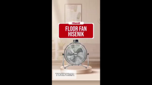 Hisenik Floor Fan Chrome 2in1 HKF 16 18 20 Inch Kipas Angin Industri Lantai Dinding 5 Daun + Remote