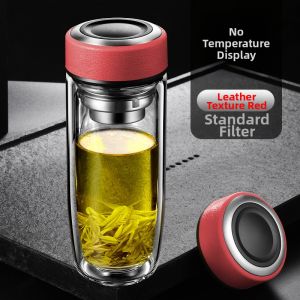 Temperature Display Double Layer Glass Teacup