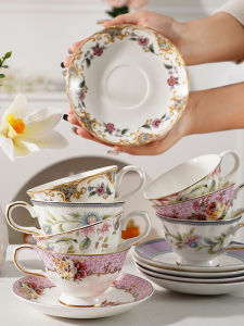 Elegant Ceramic Coffee Cup And Saucer Set Tea Time Milk Cup Breakfast Coffee Cup Gift Box Set Simple Creative Chinese Style