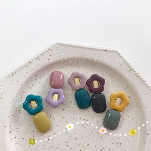 Cute Duckbill Hair Clip Side Floral Collar Color Collision Girls Hair Accessories Korean Style Fresh out Fashion Jewelry