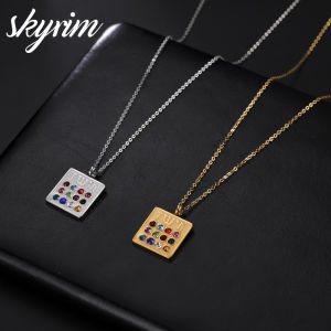 Skyrim nam nữ của vòng cổ mười hai birthstones Mặt dây chuyền trang sức thời trang độc đáo cho bạn bè