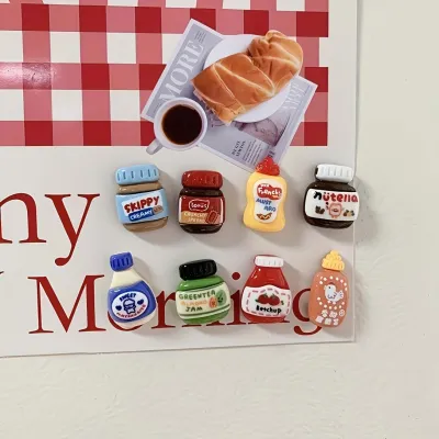 8pcs Refrigerator Magnets Kawaii Cartoon Food Fridge Magnets Cute Decorative Magnets Personalized Fridge Magnet Locker Cabinet