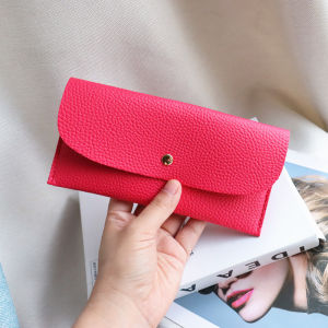Fashionable Long Wallet Womens Simple Design Student Short Money Clip Card Holder Handbag Leather PU Soft Surface