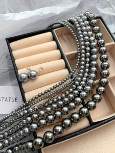 สร้อยคอไข่มุกสีขาวเงินแพลตตินัม สร้อยคอสานเส้นบางสำหรับผู้หญิง สไตล์ย้อนยุค เรียบง่าย สไตล์เกาหลี สร้อยคอสานเส้นไข่มุก