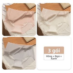 JIAZINI | Quần Lót Nữ Mùa Hè Cảm Giác Mát Lạnh Sợi Kẻ Đá Nhanh Khô