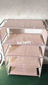 (ZM) RAK SEPATU KAIN MOTIF 5 SUSUN PORTABLE BONGKAR PASANG RAK SENDAL SANDAL SERBAGUNA