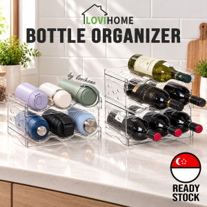 SG Stackable Water Bottle Rack - Wine Rack Fridge Organiser Flask Thermos Holder Multi-Layer Bottles Organizer