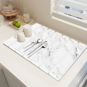 Kitchen Drying Mat Foldable Stone Dish Absorbent Drying Mat Nonslip Drying Pad Coffee Dish Drainer Mat Stone Kitchen Accessories