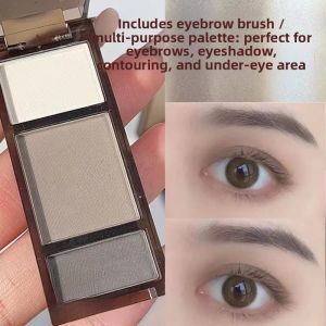 Kashil Three-Color Eyebrow Powder Palette Waterproof Sweat-Proof Long-lasting Multi-use Eyeshadow Blush Brow Pencil