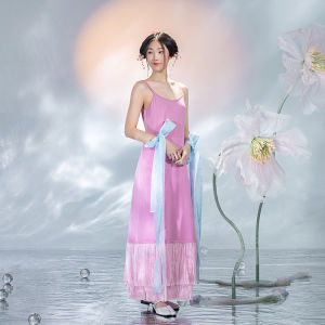 Vintage Slimming All-Match Camisole Dress Long