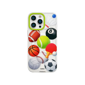 Ufull Creative Tennis Ball Collection Magnetic Absorption Soft Shell Case for Apple iPhone 16 pro Max Silicone Protective Cover Female Style