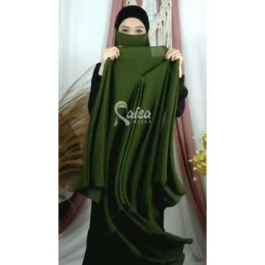 Kerudung instan Wanita Dewasa Hijab Syari Bahan Ceruty Ainun Jumbo Raisa