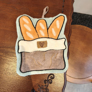 Soft Coral Fleece Coffee Hand Towel Cute Cartoon Hanging Towel Absorbent for Kitchen Bathroom Coffee Lovers Gift
