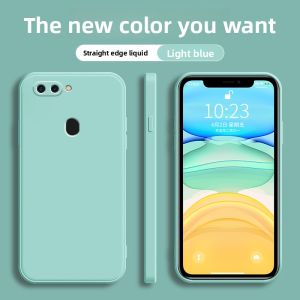 Liquid Silicone Phone Case for Oppo R11s R11 plus Straight Edge Anti-Fall Soft Shell Mens Womens Pure Color Customizable