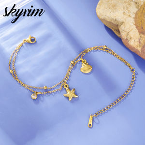 SKYRIM สร้อยข้อมือที่สง่างามจี้เปลือกหอยรูปดาวทะเลเครื่องประดับที่สง่างามของผู้หญิง