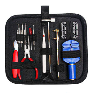 Watch Repair Kit Watch Adjustment Band Tool Kit Watch Battery Replacement Tool Kit Watch Back Remover Tool Spring Bar Tool with Carrying Case