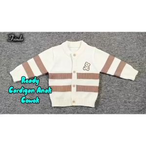 Cardigan Panjang Fashion Anak Cowok Motif Bear /Cardigan Anak Laki Laki Bahan Knit/ Atasan Anak Laki CB1