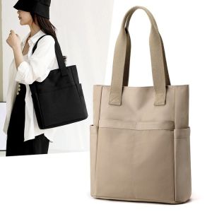 Lightweight Casual Nylon Womens Bag Versatile Tote Bag Large Capacity Single Shoulder Bag Fashionable Trending Pure Color