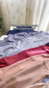 Kemeja Wanita Polos Shakila Twill Korean Style Lengan Panjang By Azka Collection