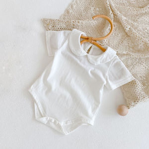 Pure Cotton Vải Bông Sơ Sinh Mùa Hè Em Bé Quần Áo Ngắn Tay Áo Liền Quần Em Bé Grow Em Bé Bộ Đồ Liền Quần Cho Bé Trai Và Bé Gái Ở Trung Quốc