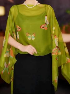 Mùa Hè Mới Thời Trang Đa Năng Du Lịch Đi Biển Chống Nắng Khăn Choàng in Hình Bướm Mỏng Khăn Choàng Ngoài Trời