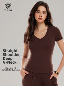 COSLEAF | Summer Short Sleeve V-Neck Yoga and Pilates Top