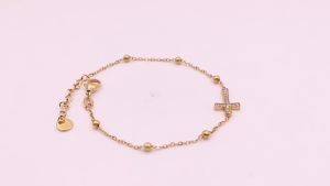 Classical Cubic Zirconia Cross Bracelets for Women Stainless Steel Chain Bracelet Wrist Minimalist Popular Rust Proof Bijoux Y2K