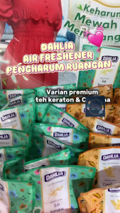 DAHLIA AIR FRESHENER 75gr/ pengharum ruangan serbaguna wangi premium teh keraton dan Cendana Padmasana 75 gr