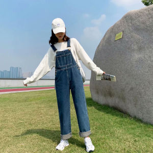 IELGY womens retro overalls denim wide leg loose jumpsuit