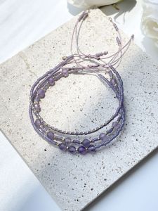 Natural Lavender Amethyst Bracelet Creative Design Lucky Charm Student Fashion Jewelry Cute Friend Gift Polished Finish