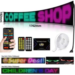 Màn Hình Hiển Thị Quảng Cáo LED Ma Trận Điểm Ảnh 5V USB Điều Khiển Bằng Ứng Dụng Bluetooth Linh Hoạt Cuộn Chữ Dùng Cho Ô Tô Trang Trí Nhà Cửa (US/UK) Kích Thước 10cm X 10cm